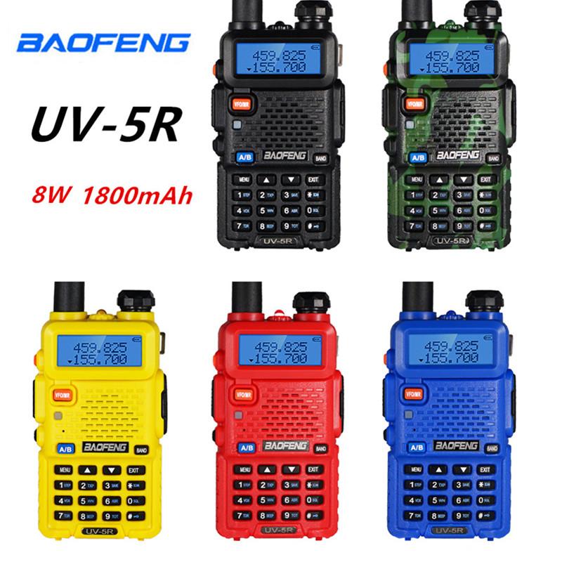 

2pcs Baofeng UV-5R Walkie Talkie 8W High Power Walkie Portable Ham CB Radio uv 5r Dual Band FM Transceiver uv5r Two Way Radio