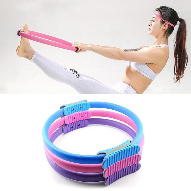 

EVA Yoga Fitness Circle Professional Pilates Training Ring Crescent Handle Pilates Muscle Resistance Circle1, Blue