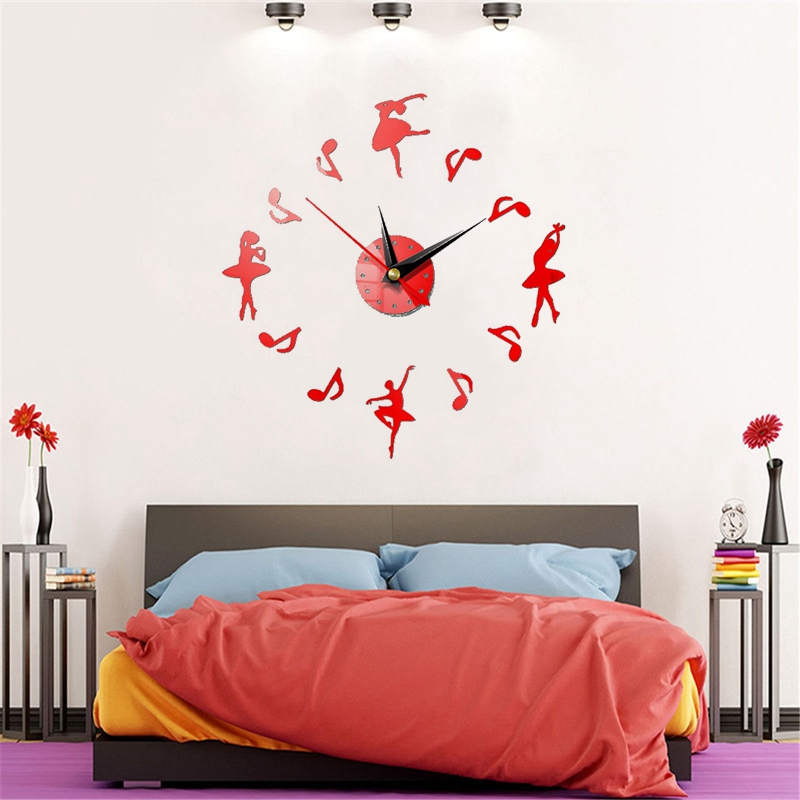 

Fashion 3D DIY Wall Clock Modern Design Silent Big Digital Acrylic Self adhesive Wall Clock Sticker for Living Room Decor