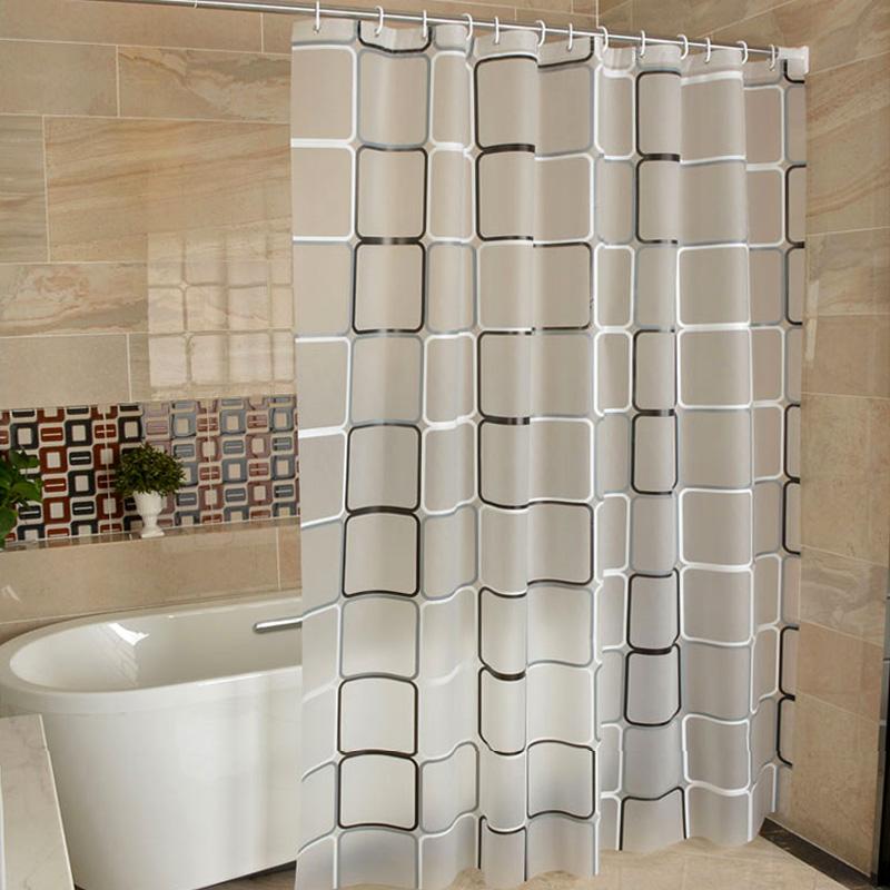 

Simple Bathroom Curtain PEVA Eco-friendly Waterproof Moldproof Plastic Shower s Bath Room with hook