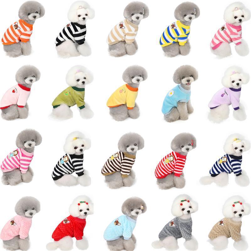 

Winter Fleece Dog Clothes Pets Hoodies For Small Medium Dogs Jacket Coat Striped Warm Pet Cat Clothing Chihuahua Teddy Apparels1, Color 10