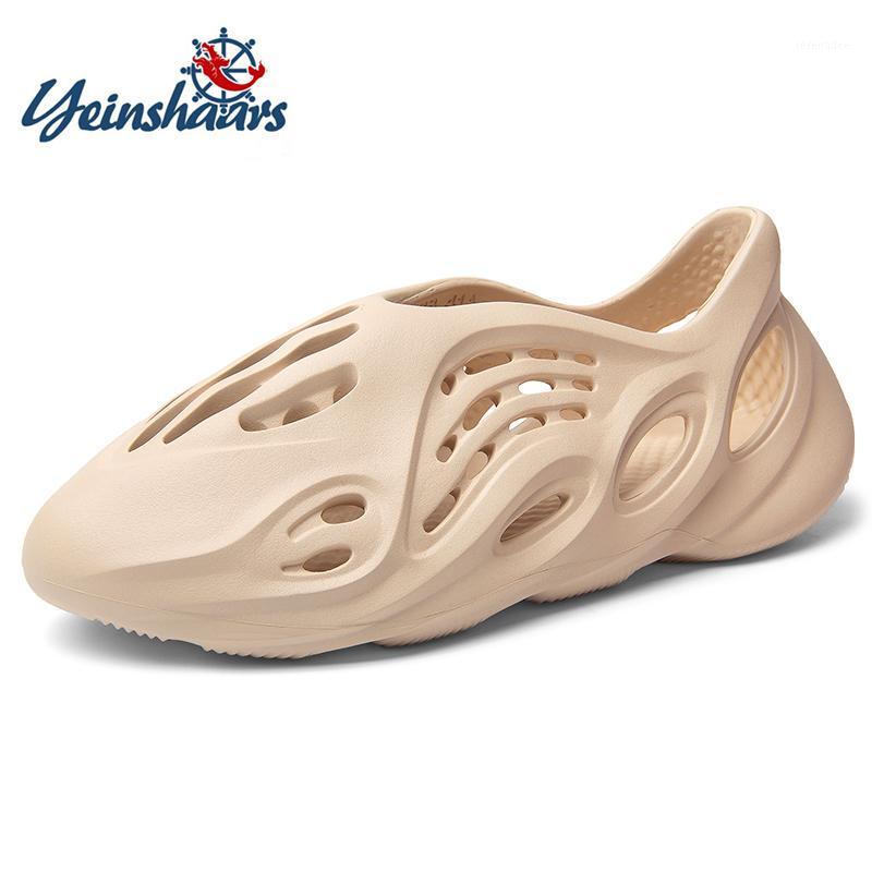 

2020 New Men Summer Shoes Sandals Men's Holes Sandals Hollow Breathable Flip Flops Fashion Outdoor Beach Slippers Roman Shoes1, Beige