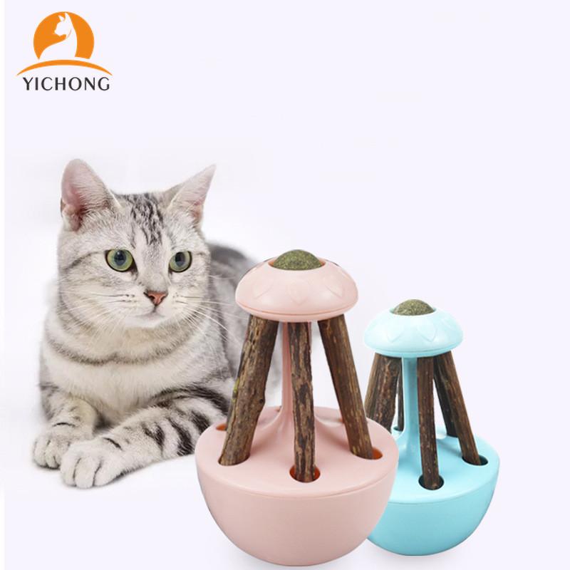 

YICHONG Catnip Tumbler Toy Cat Clean Teeth Molar Stick Cat Chasing Game Interactive Toy Mint Ball Pet Natural Toothpaste YC264