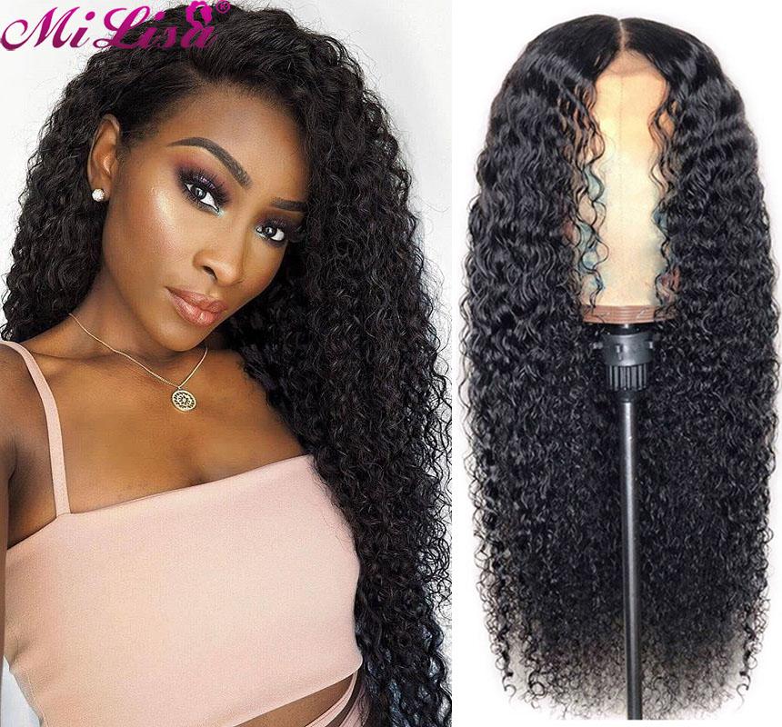 

Mi Lisa 13x4 Curly Human Hair Wig For Black Women Brazilian Hair Wigs 150% Density Remy Pre Plucked Curly Lace Front Wigs, As pic