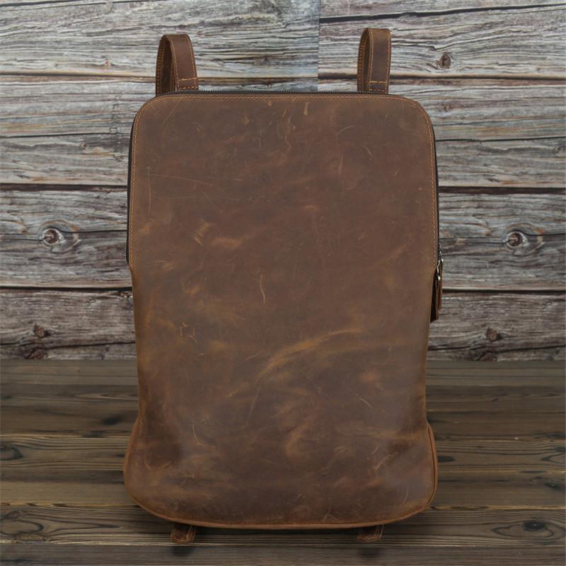 

Nesitu High Quality New Large Capacity Black Brown Genuine Leather 15.6'' Laptop Women Men Backpacks Male Travel Bags M006