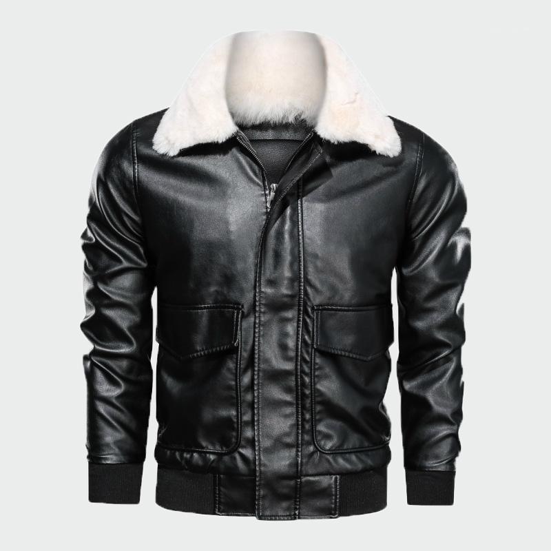 

2020 New Autumn And Winter Men's Fashion Leather Jackets Male Causal Long Sleeve Coats Man Cool Jacket Brand Clothing 4XL ML3271, Black