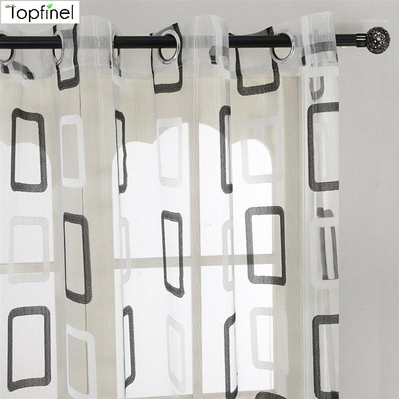

Topfinel Modern tulle curtains for living room Plaid bedroom curtains for kitchen Natural Window Treatments Custom made 2020 new1, Brown