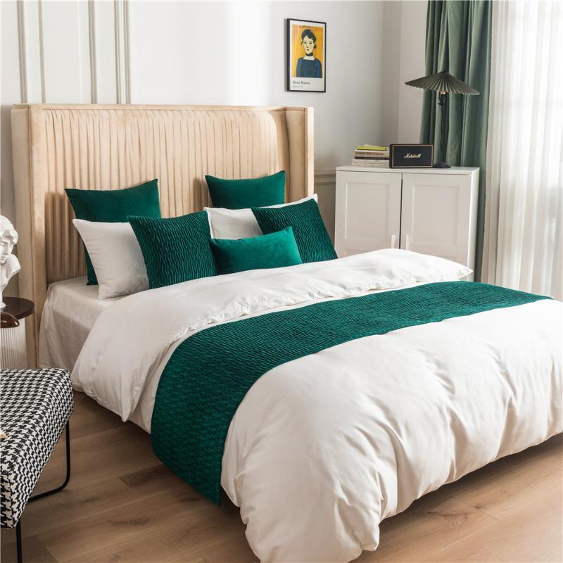 

Nodic Luxury Bed Runner Bedspreads Cover Bedroom Decoration for Home Hotel Table Runner Green Gray Beige Pink New 20211