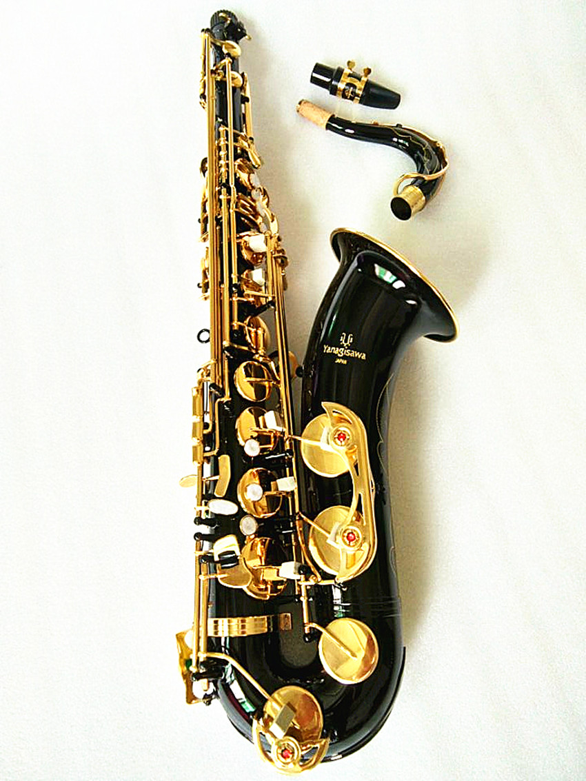 

New YANAGISAWA T-902 Musical Instrument Tenor Sax Bb High Quality Saxophone Brass Body Black Gold Sax With Mouthpiece and case