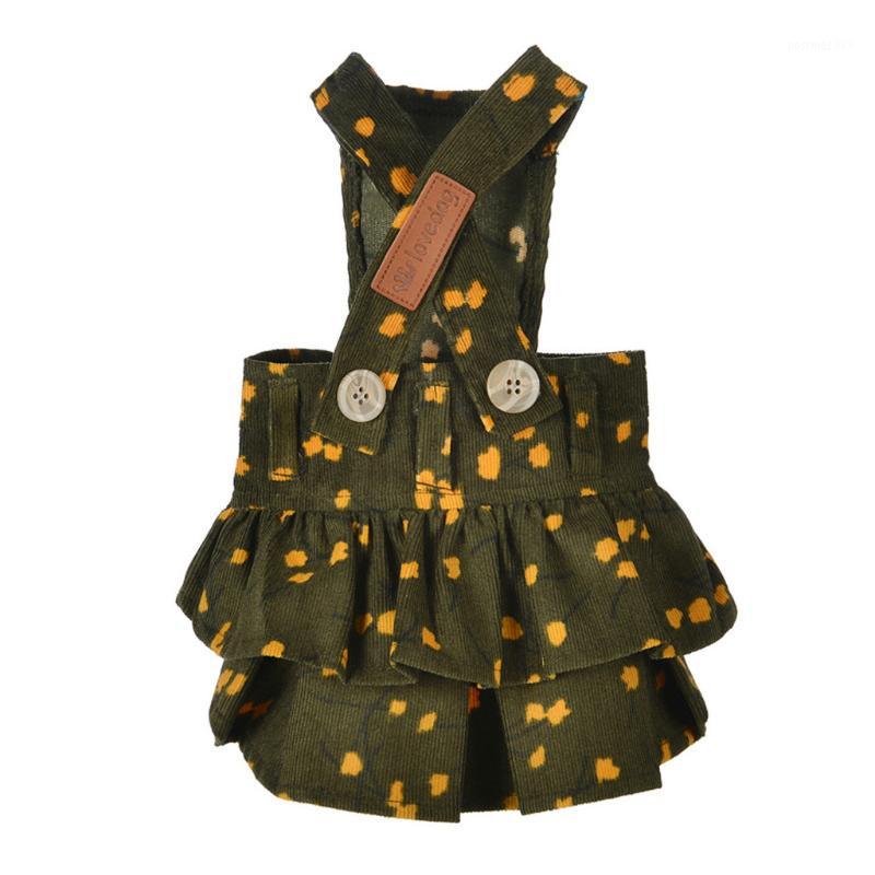 

New Pet Fashion Corduroy Strap Skirt Autumn Comfort Cat Dog Clothing Innovative And Convenient Home Products1, Green