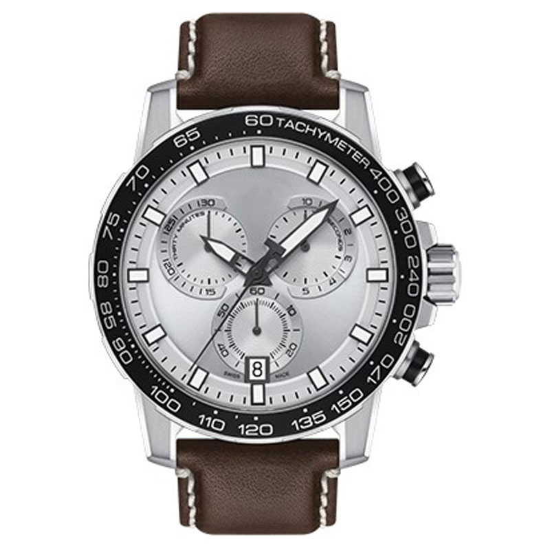 

T120417A Quartz Watch Seastar Men's Sports ETA G10212 Movement Waterproof Rubber Strap T125617A, Slivery;brown