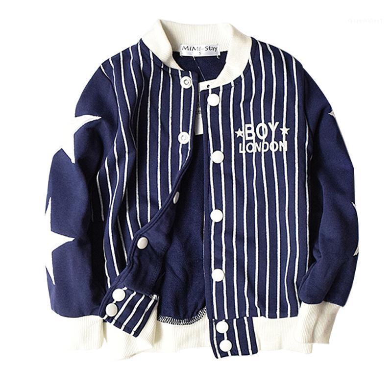 

Spring Autumn fashion Long Sleeves Striped Baseball pure cotton Jacket Coat Baby Boys Clothes Kids Clothes Casual Outerwear1, Black