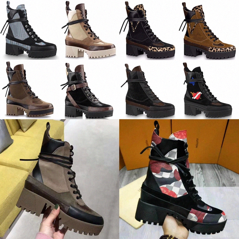

World Tour Desert Boot women boots Platform Spaceship Ankle flamingos medal martin boots heavy ok louis duty soles with Box 20 T4Zz#, Black
