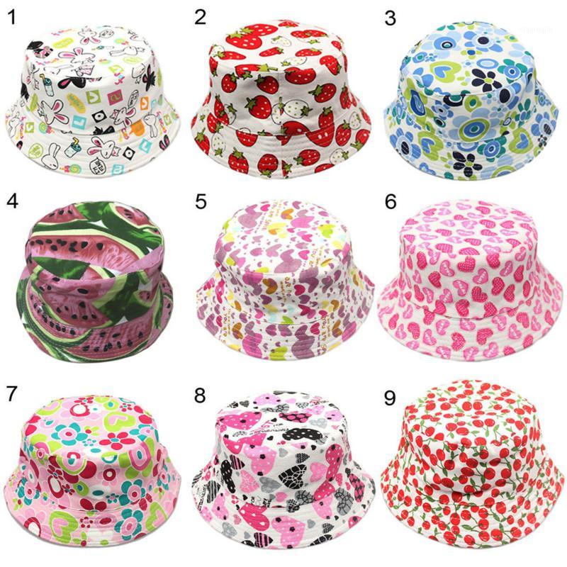 

Children Outdoor Sun Hats Cartoon Print Bucket Caps Boys Girls Fisherman Hat Fashion Kids Straw Beach Hat For 2-6 Years Old1, 16
