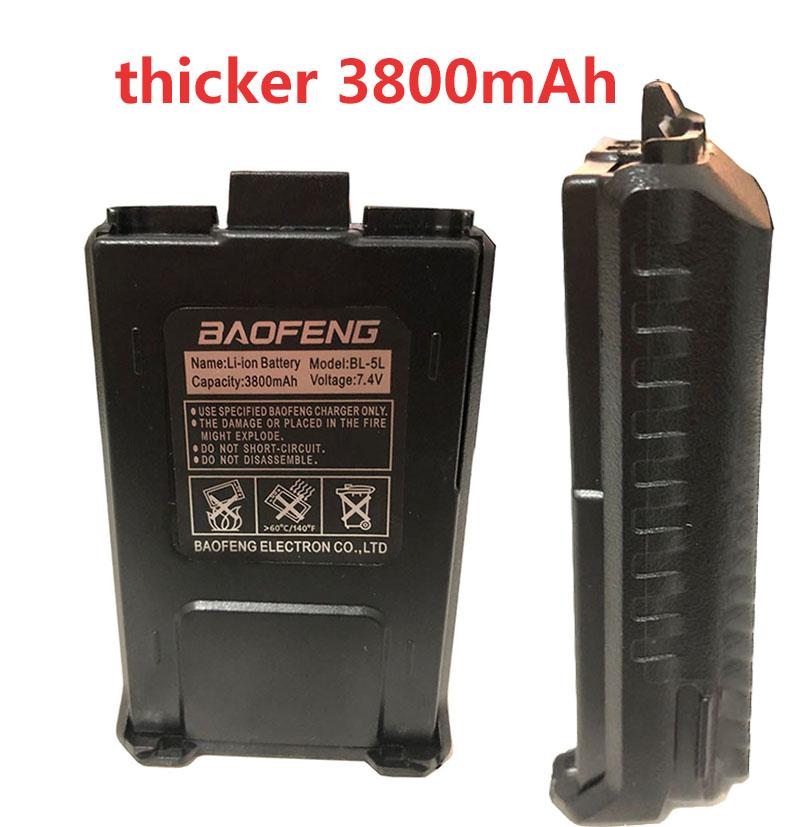 

Larger 3800mAh Baofeng Battery Walkie Talkie accessories for baofeng UV-5R UV-5RA BF-F8HP UV-5RE DM-5R Plus Ham radio Charger