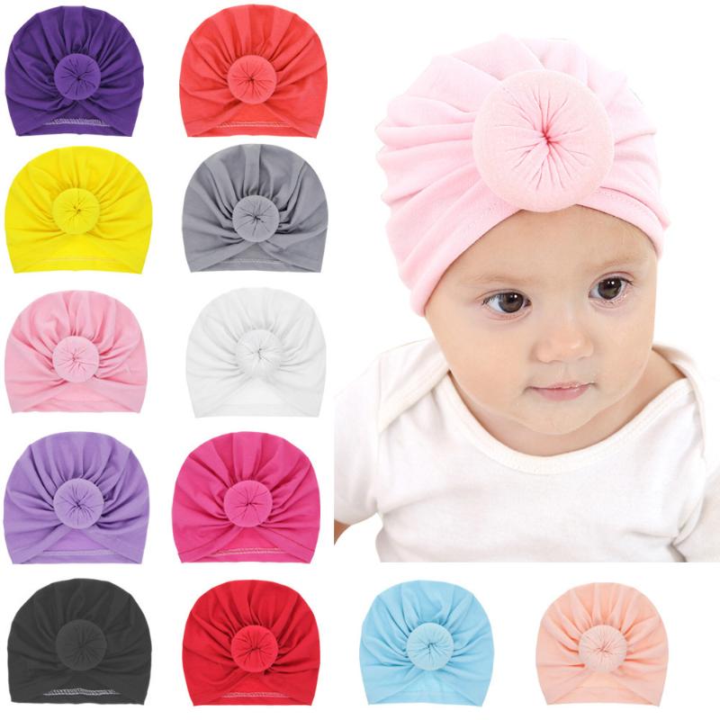 

Cute Fashion Unisex Round Circle Turban Soft Comfortable Cotton Solid Color Toddler Children India Style Hats Baby Stuff, Red
