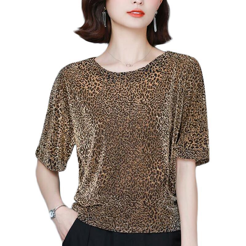 

Summer Women Blouess Fashion Shiny Lurex Lace Blouse Women Shirts Short Sleeve Loose Bright Silk Blouse Tops Blusas Mujer, Photo color