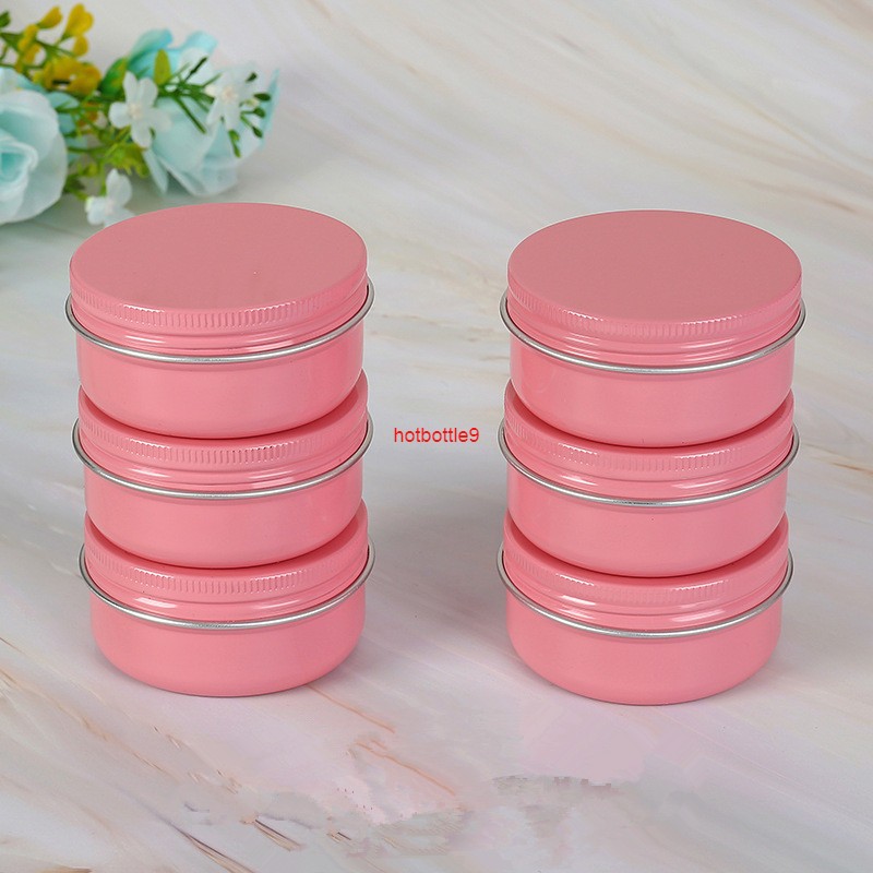 

50PCS Pink 10g 30g 50g 60g Aluminum Jars Lip Balm Pot Skin Care Cream Eyeshadow Lipgloss Liquid Base Foundation Container Tinspls order