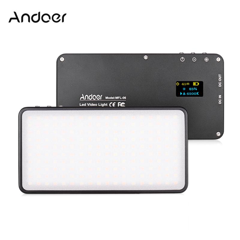 

Andoer MFL-06 Mini LED Video Light Camera Photography Lamp Built-in Rechargeable Li-ion Battery for DSLR Camera