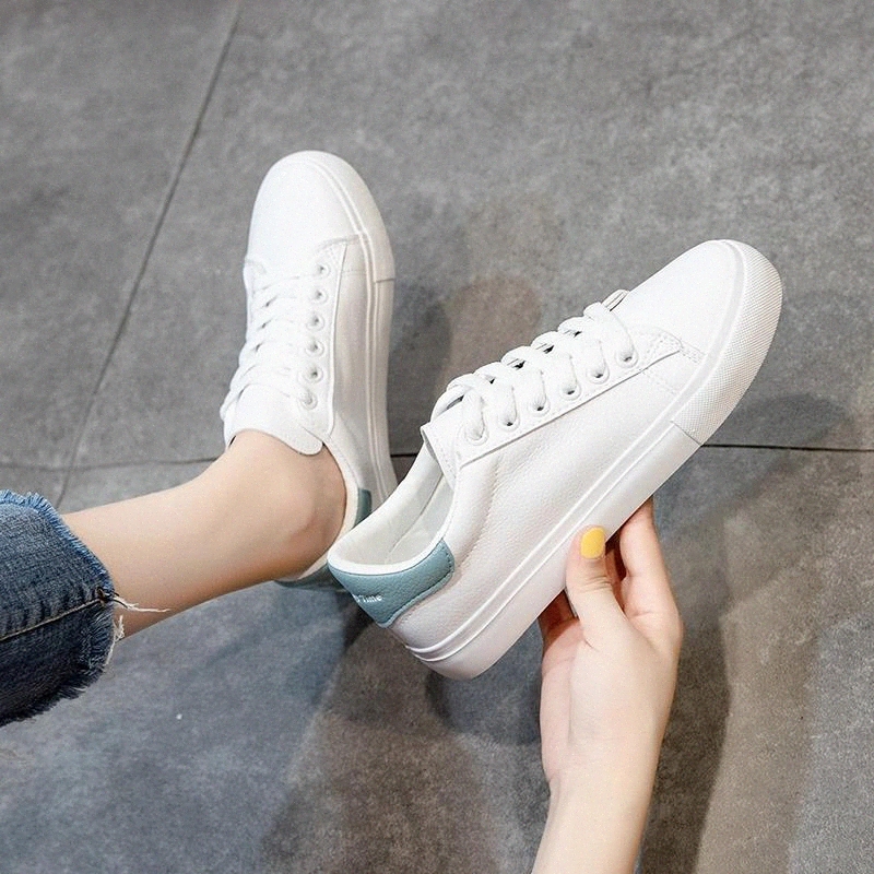 

Woman Shoes New Fashion Woman Casual High Platform Leather Women Casual White Shoes Breathable Sneakers Women's Vulcanize Shoes #rI4H