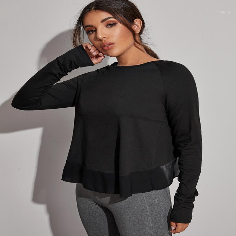 

Long Sleeve Workout Shirts for Women Tie Back Yoga Exercsie Tops Thumb Hole Shirts1, Beige