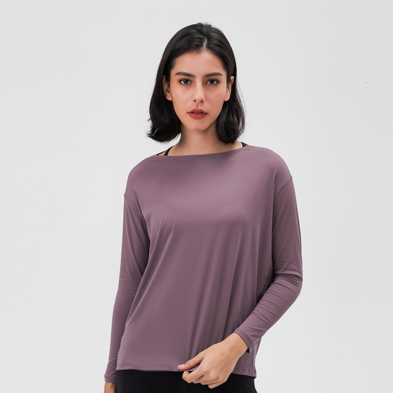 

2021 New Heart Long Sleeve Women Silky Loose Fit Yoga Top Brushed Material Sports Shirt Ladies Workout Tops 8til, Dark green