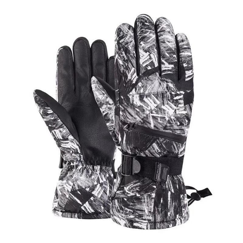 

Professional Ski Gloves Touch Screen Fleece Winter Warm Snowboard Gloves Ultralight Waterproof Motorcycle Thermal Snow, Black
