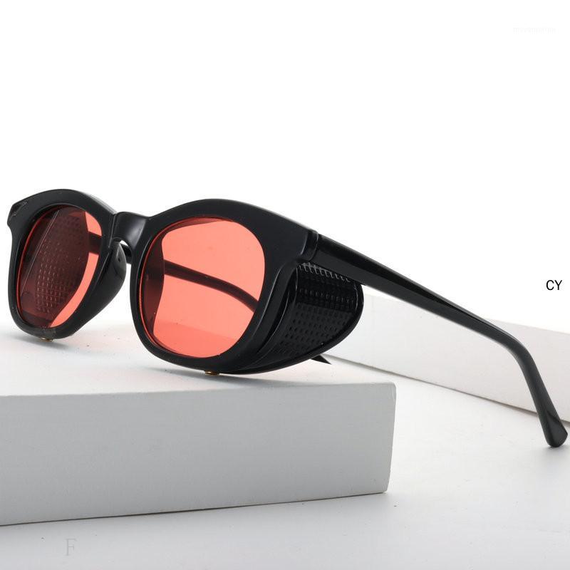

Fashion Punk Sunglasses Brand Design Metal Round Sunglass Men Women Vintage Crystal Brown Sun Glasses UV400 Shades FML1