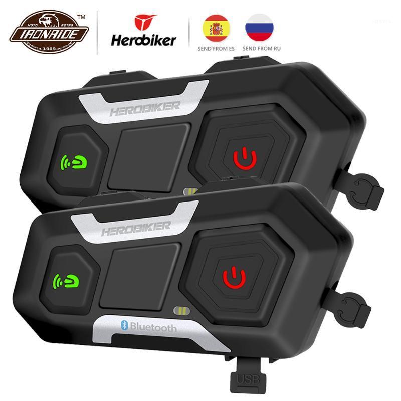 

HEROBIKER Motorcycle Intercom Waterproof 1200M Bluetooth Intercom Helmet Headset Moto Headset Wireless Interphone1