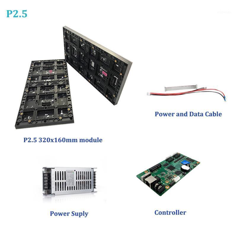 

4pcs Indoor P2.5mm Led Module 320x160mm, 1pcs 5v40A power supply, 1pcs HD-D15 WIFI Control Card, Full Color LED Display Screen1