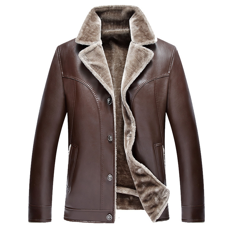 

2021 New Men's Quality Mode with Wool Faux Leather Jackets From Masculine Winter Jacket Outerwear IKOU