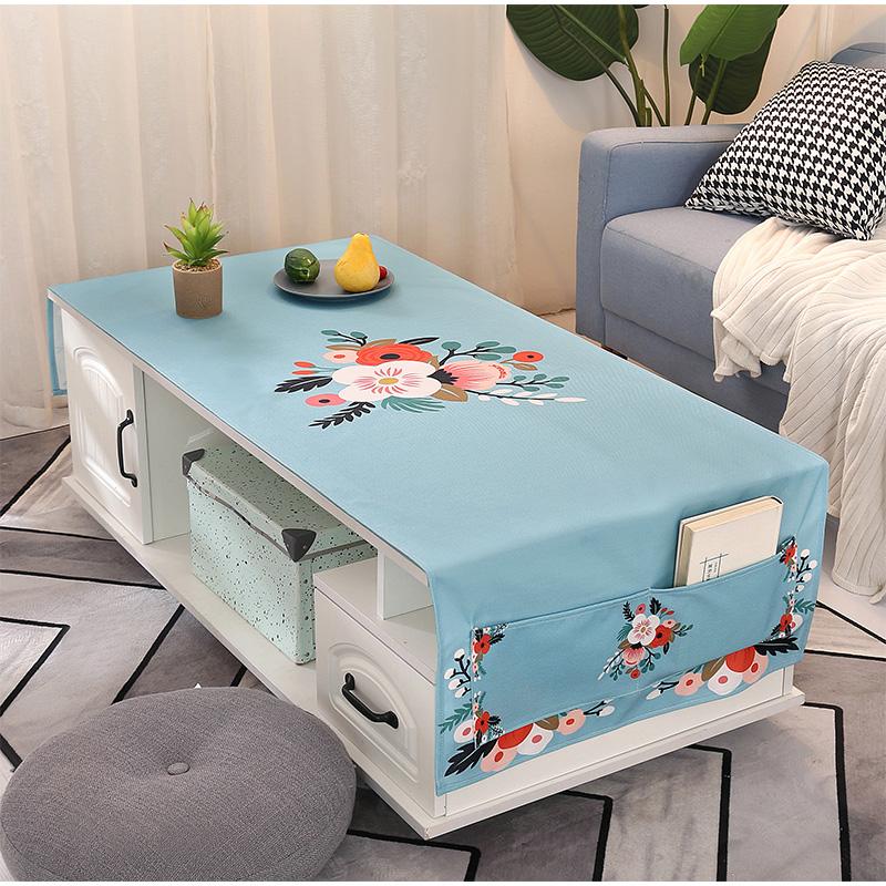 

Tablecloth cotton linen small fresh waterproof desk Cloth rectangular coffee table mat coffee tablecloths cartoon Wipe Covers, Plaid cat