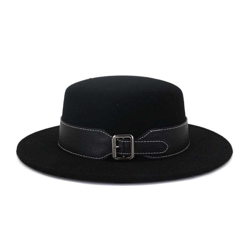 

2021 Fedora Hat Women Imitation Woolen Winter Elegant Women Felt Hats Fashion Top Jazz Hat Chapeau Sombrero, Black