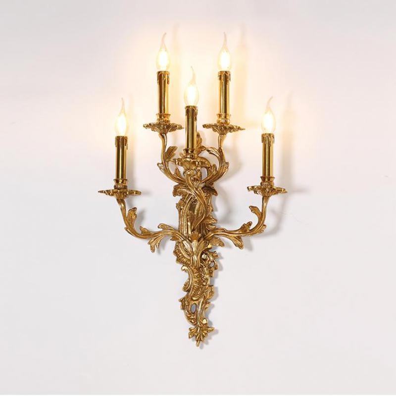 

5 pcs Luxury Retro brass wall light for Living Room Hotel wall fixture Large Copper Lamp indoor lighting parlor sconce