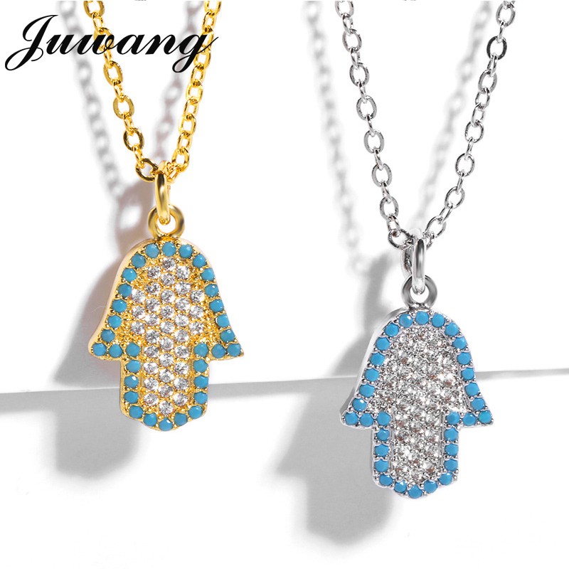 enlace Colgante de Hamsa Mano Fátima Fatma de Palma Lucky encanto Collar De Cadena Buena Suerte