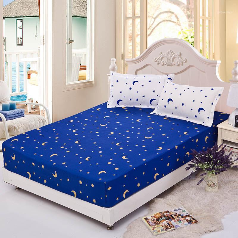 

100% Polyester Fitted Sheet Mattress Cover Printing Bedding Linens Bed Sheets with Elastic Bed Protector Double Queen  Size1