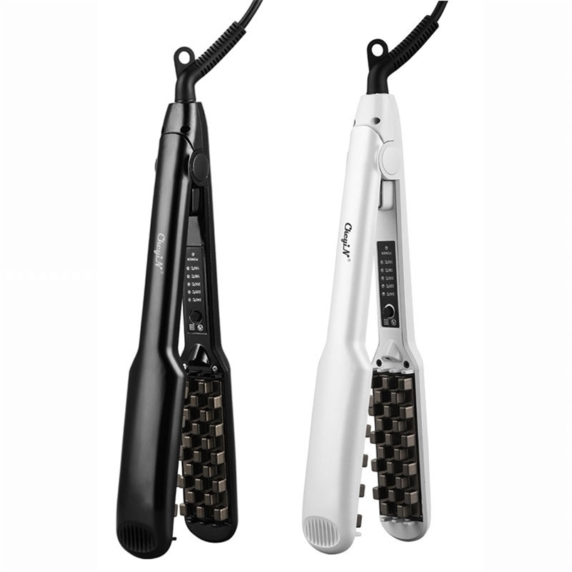 

Hair Volumizing Iron 2 IN 1 Straightener Curling Ceramic Crimper Corrugated Curler Flat 3D Fluffy Styling Tool 53 220124