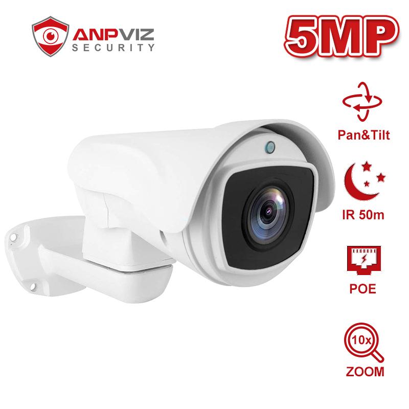 

Anpviz 5MP/2MP POE PTZ IP Camera 10x Optical Zoom HD Security Outdoor Weatherproof Cam Onvif IR 50m H.265