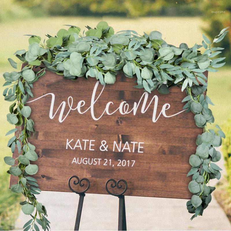 

Artificial Plants Eucalyptus Willow Leaves Mixed Fake Plastic Plants Vine Green Wreath Wall Decor Hanging Plant Wedding Decor1, 2m