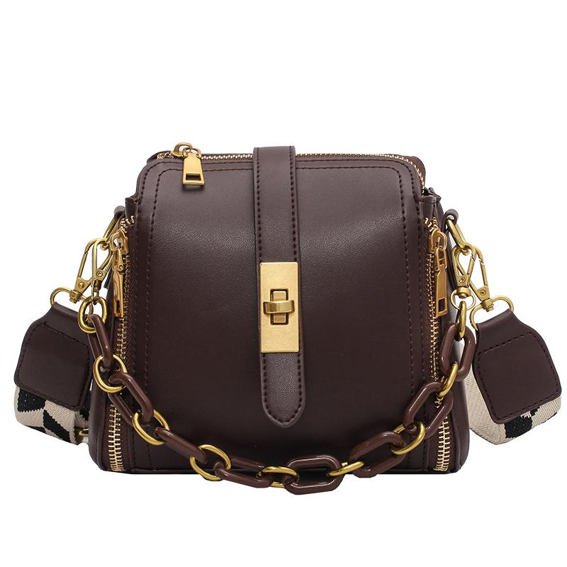 

PU Leather Handbags 2021 New Fashion Ladies Chain Shoulder Bags High Quality Vintage Women's Bucket Crossbody Bags, Khaki handbags