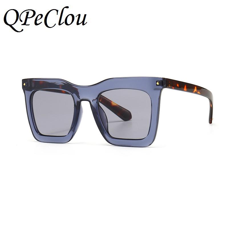 

QPeClou New Vintage Rivet Square Sunglases Women Fashion Modern Big Frame Sun Glasses Men Brand Shades Oculos Feminino UV400