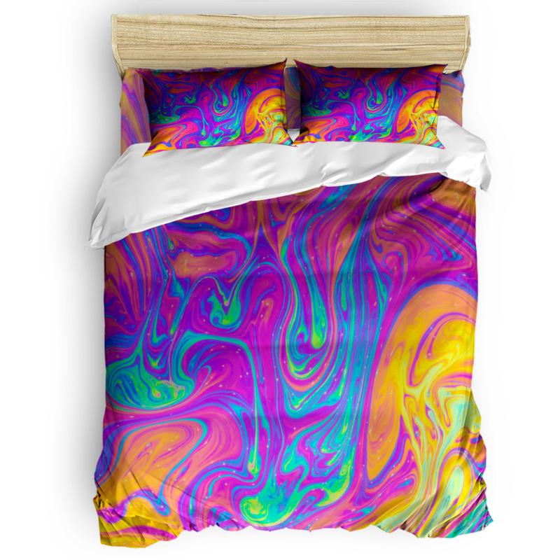 

Multicolored Irregular Graphics Art Duvet Cover Set 2/3/4pcs Bedding Set Bed Sheet Pillowcases Cover, As pic