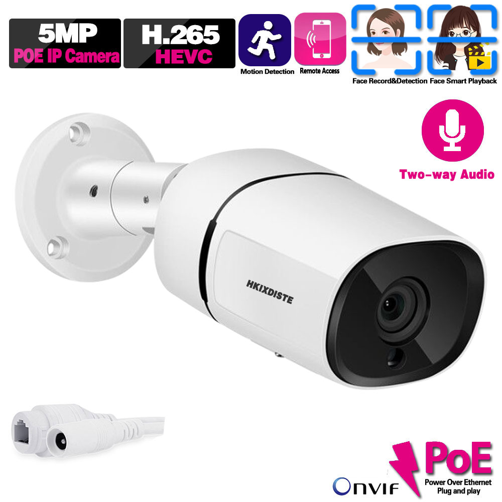 

5MP POE IP Camera Outdoor Two-way Audio CCTV Camera Security Video Surveillance House Waterproof Monitoring System XMEYE