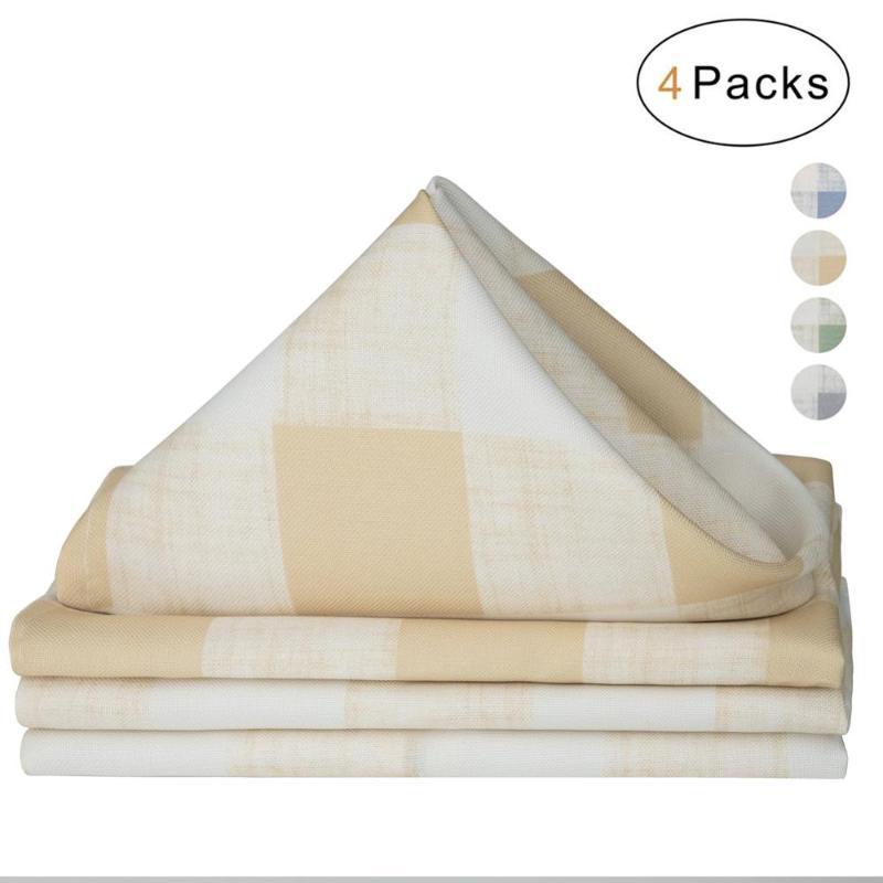 

VCVCOO 4pcs Washable Reusable Polyester Napkins Restaurant Dinner 43cm Square Cloth Table Serviette Handkerchief Party Wedding