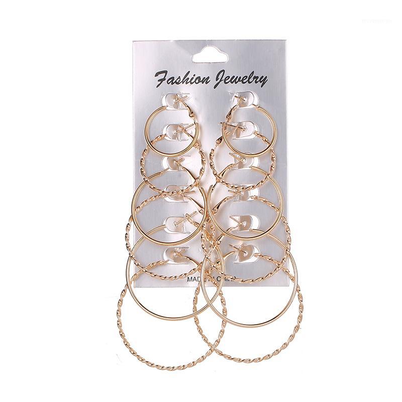 

6 Pairs/set Earrings for Women 2020 Round Circle Hoop Earrings Set For Girl Punk Style Party Jewelry Birthday Gifts1