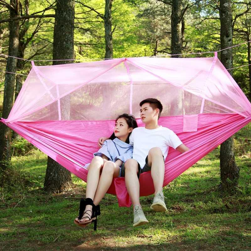 

Hammock Ultralight Parachute Hammock Hunting Mosquito Net Double Lifting Outdoor Furniture1