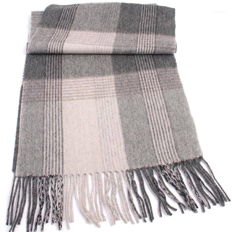 

Scarves 2021 Highly Selected 100% Wool Grey Plaid Scarf , Warm Winter Men Glen Comfortable For Fashion 20211
