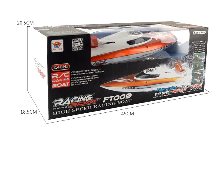

[Funny] 2.4GHz 4CH 30KM/H Remote control High speed speedboat Racing toy RC Racing boat Rowing model 150M Control Distance toy, Green
