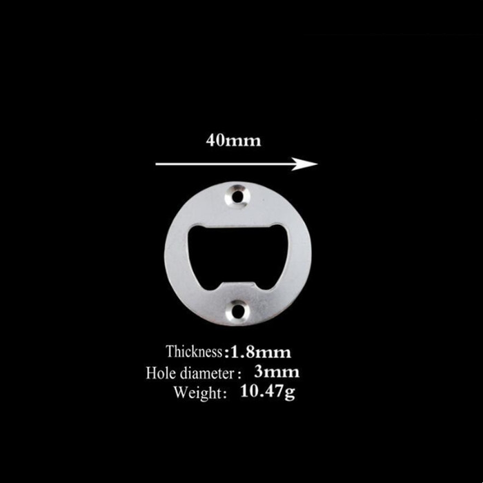 

Stainless Steel Bottle Opener Part With Countersunk Holes Round Or Custom Shaped Metal Strong Polished Bottles Insert Parts YHM603-ZWL