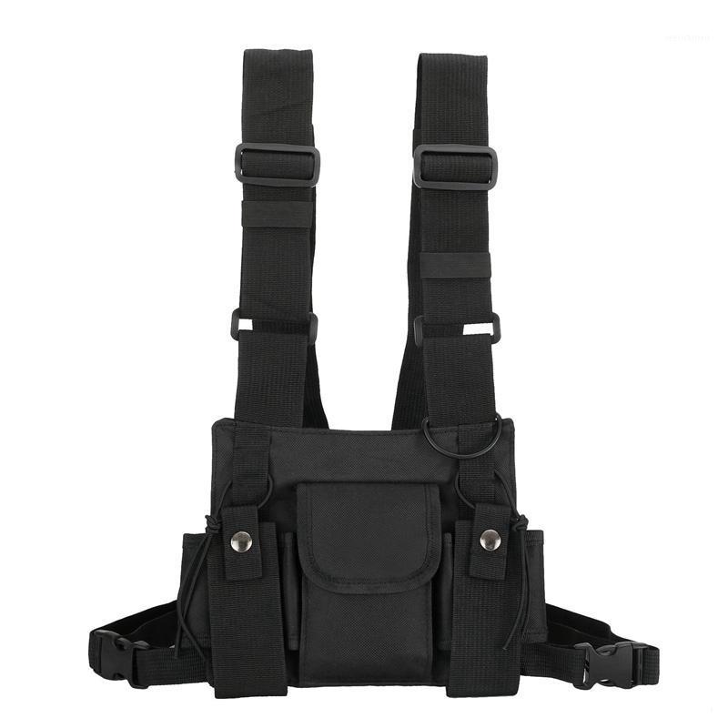 

Adjustable Black Vest Hip Hop Streetwear Functional Harness Chest Waist Pack Chest Bag Fashion Nylon1